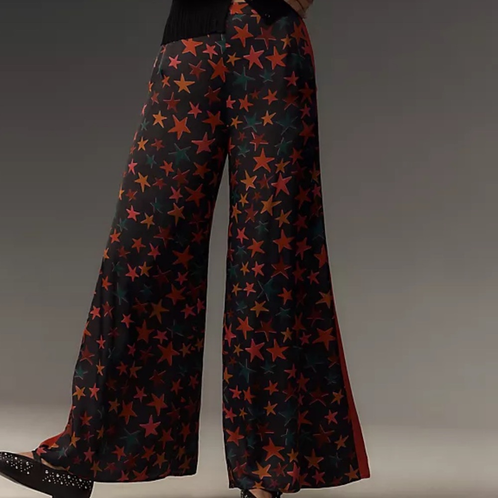 Farm Rio Star Print Wide Leg Pants